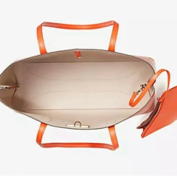♠️Kate Spade ♠️ ALL DAY Sailing Tote Tamarillo STRIPED Orange & White Large tote - Picture 11 of 11